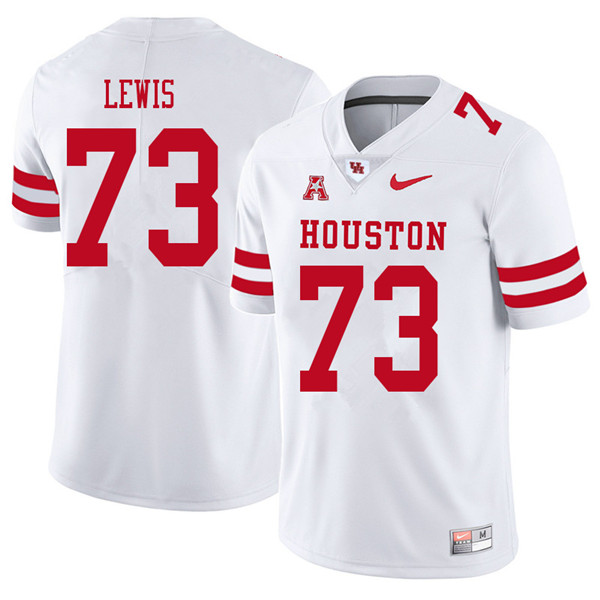 2018 Men #73 Kameron Lewis Houston Cougars College Football Jerseys Sale-White